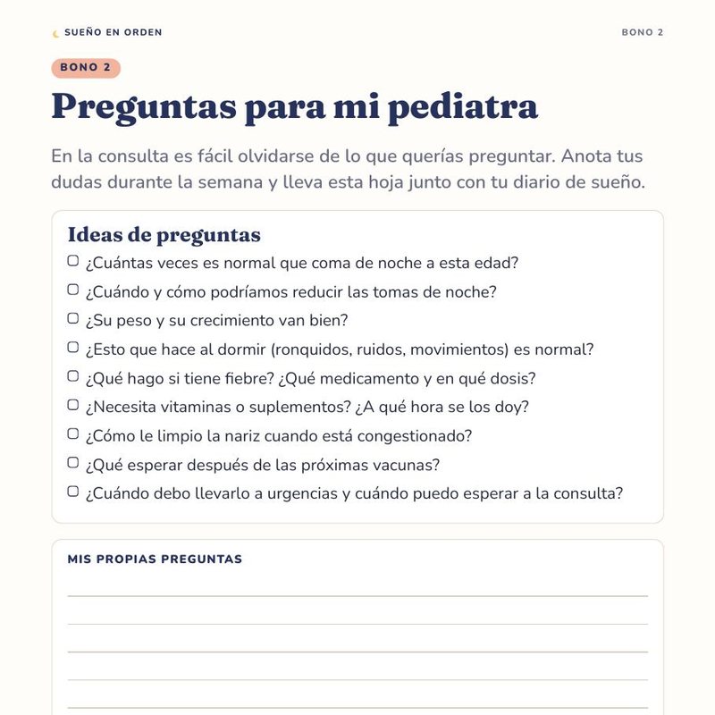 Bono 2: preguntas para mi pediatra