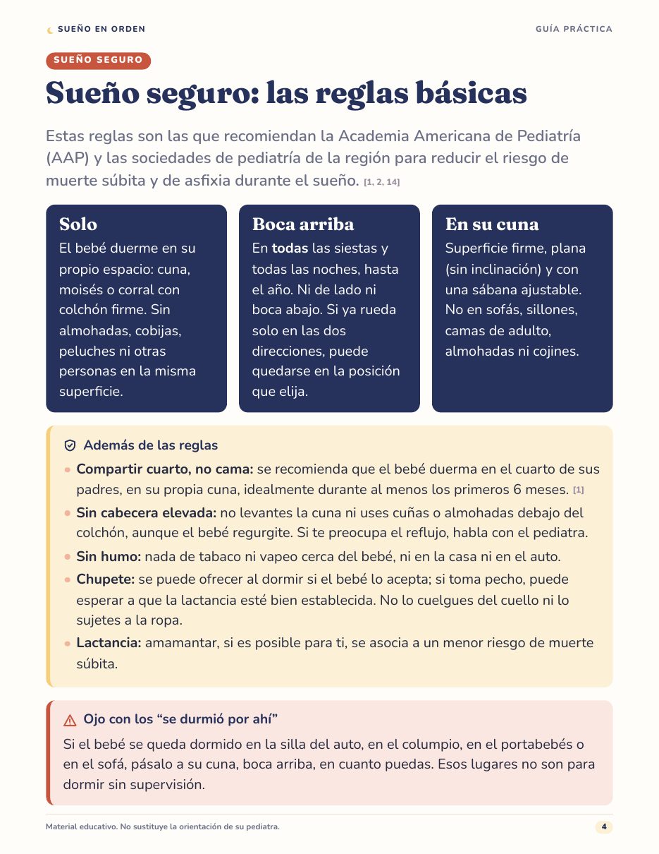 Página de sueño seguro